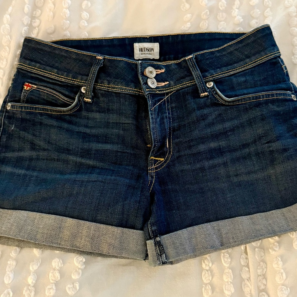 Hudson Jeans Dark Blue Jean Shorts
